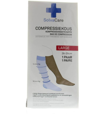 SolvaCare Compressiekous beige L 26 - 29 cm (1 paar)