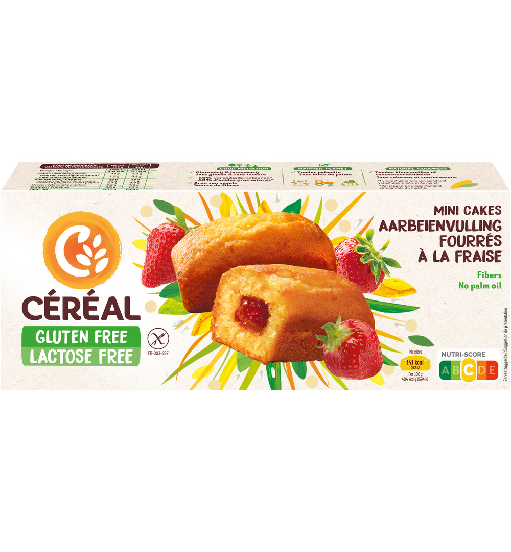 Céréal Aardbei cakeje glutenvrij (210 gr)