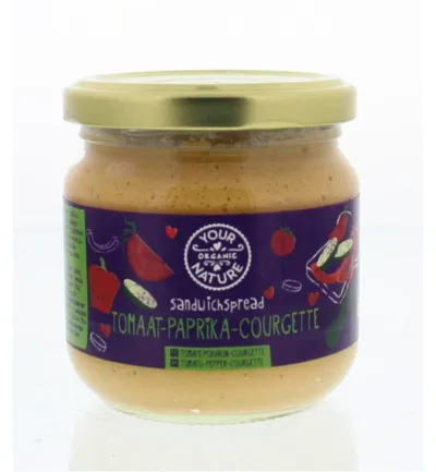 Your Organic Nature Sandwichspread Tomaat Paprika Courgette Bio (180 gr)