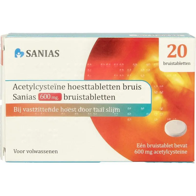 Sanias Acetylcysteine 600mg (20 bruistabletten)