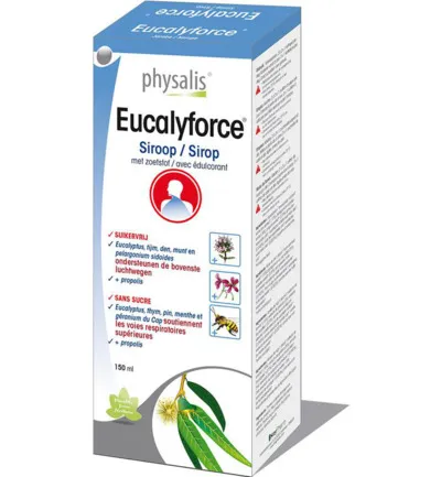 Physalis Eucalyforce siroop suikervrij (150 ml)