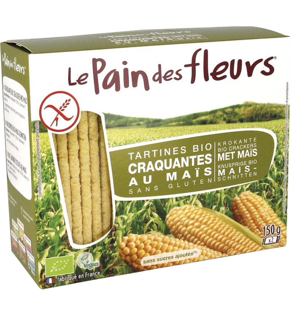 Le Pain Des Fleurs Mais Rijst Crackers Bio (150 gr)