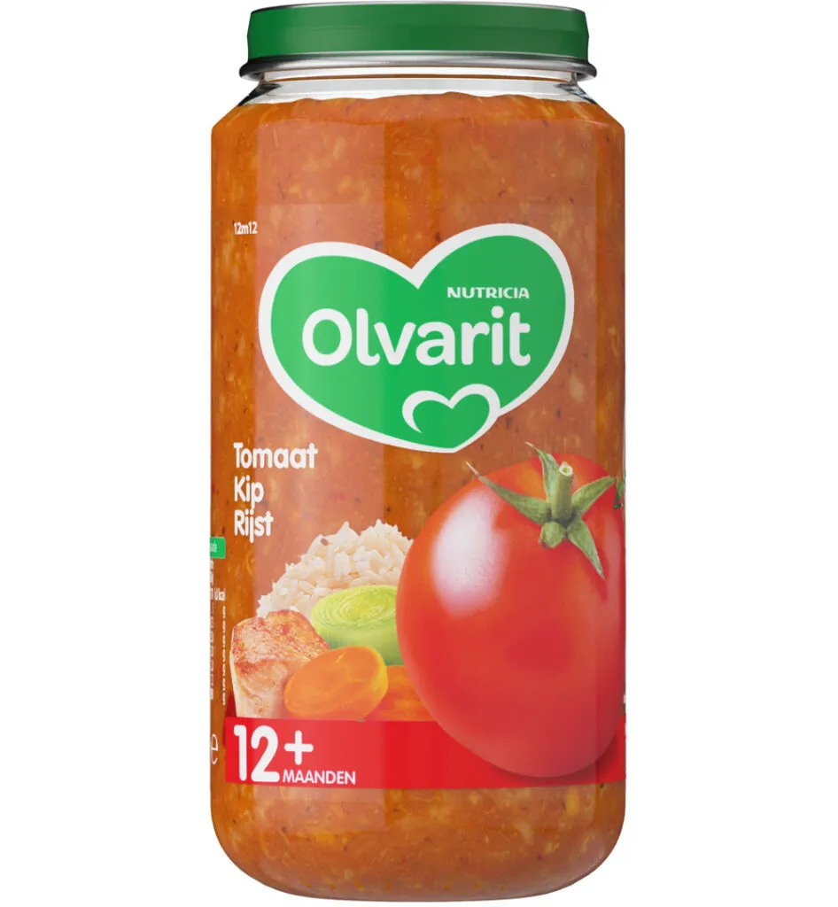 Olvarit Tomaat kip rijst 12M12 (250 gr)
