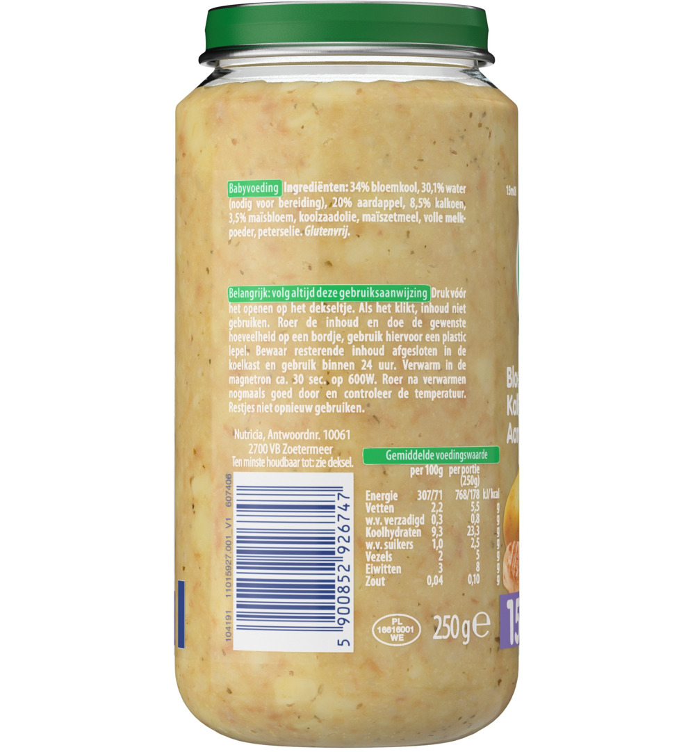 Olvarit Bloemkool kalkoen aardappels 15M08 (250 gr) - image 2