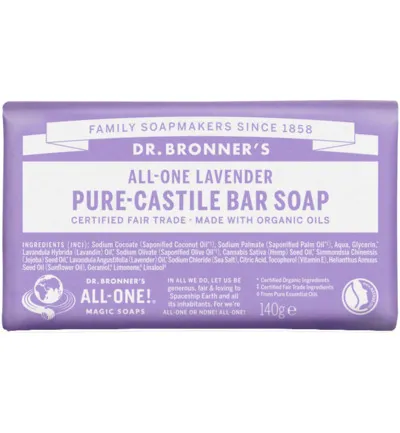 Dr. Bronner's Barsoap lavendel (140 gr)