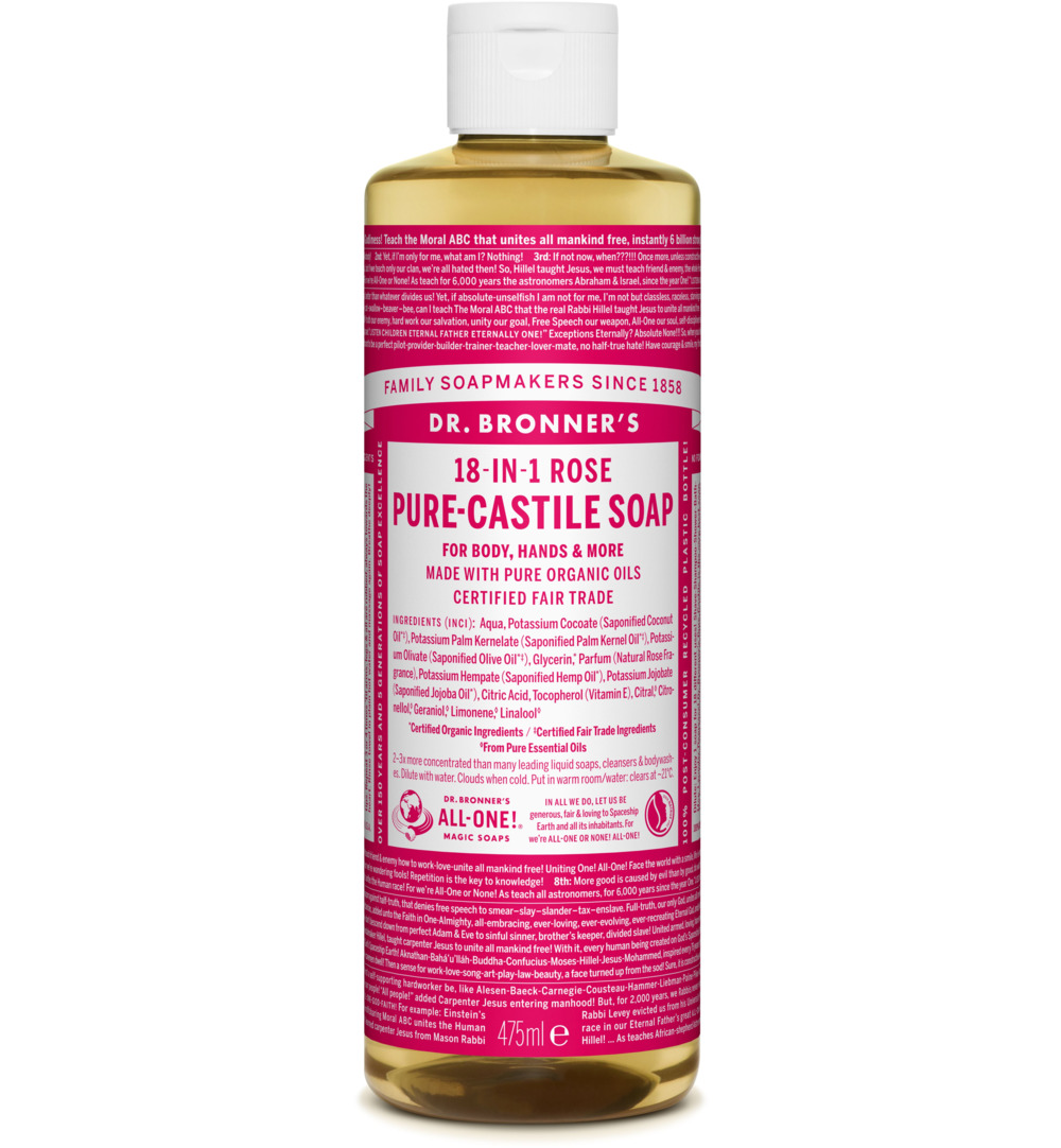Dr. Bronner's Liquid soap roos (475 ml)