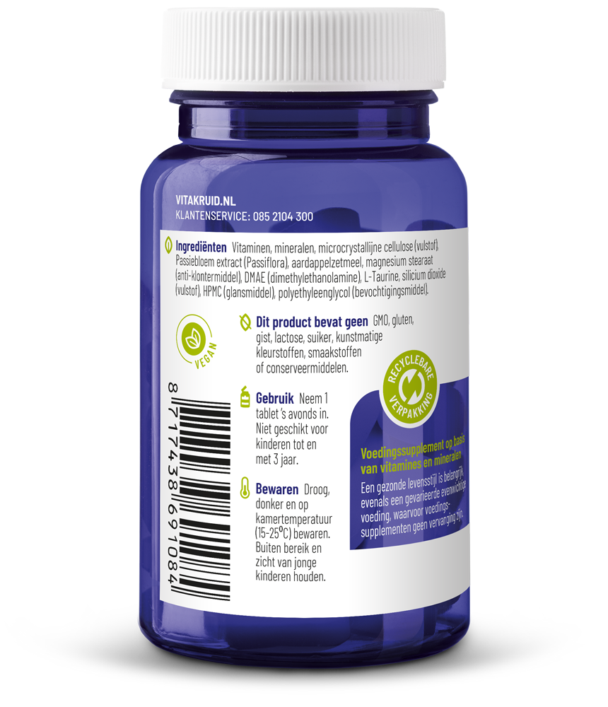 Vitakruid Multi Nacht Vrouw 100% Vegan (30 tabletten)