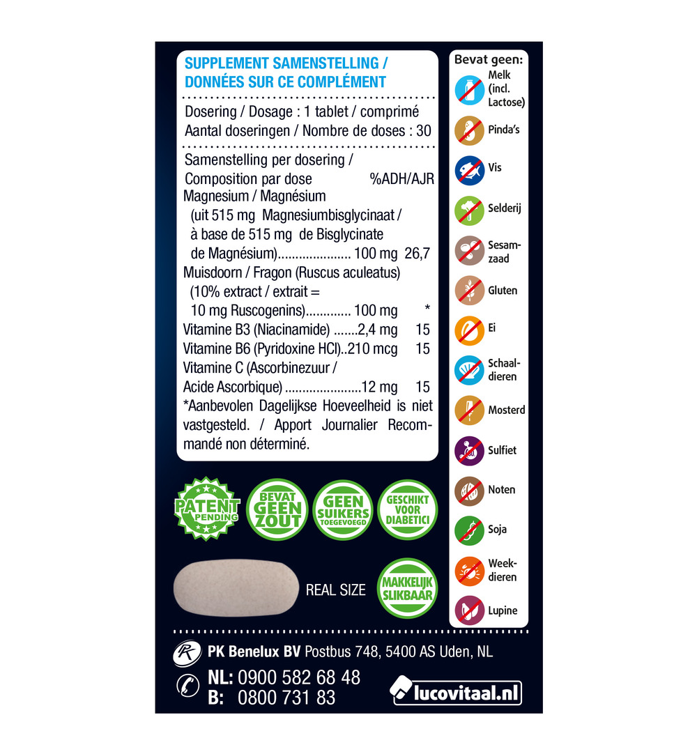 Lucovitaal Magnesium Vermoeide Zware Benen (30 tabletten) - image 2