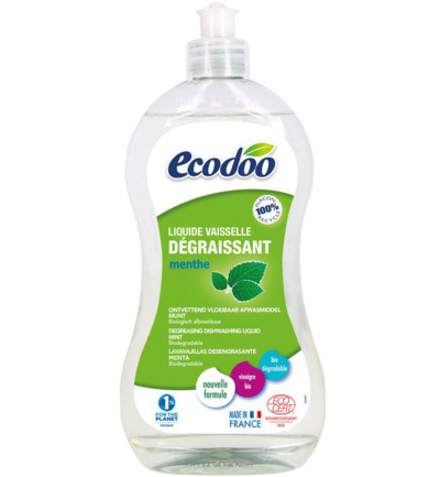 Ecodoo Afwasmiddel vloeibaar ontvettend munt bio (500 ml)