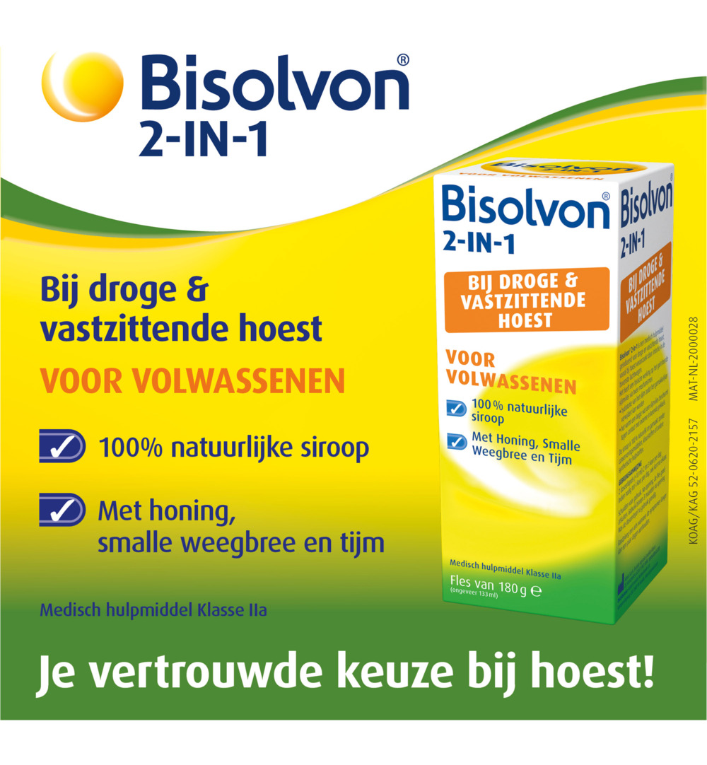 Bisolvon Drank 2-in-1 volwassenen (133 ml)