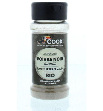 Cook Zwarte peper gemalen bio (45 gr)
