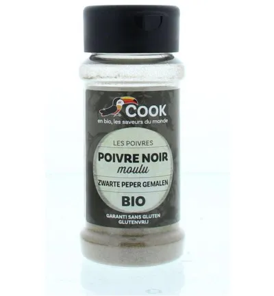 Cook Zwarte peper gemalen bio (45 gr)