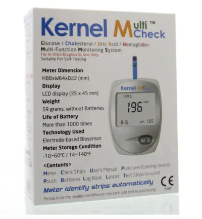 Kernel Multicheck plus meter HB Glucose Cholesterol (1 stuk)