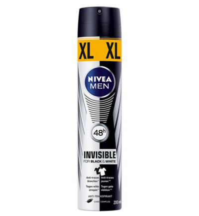 Nivea Men deodorant black & white XL spray (200 ml)