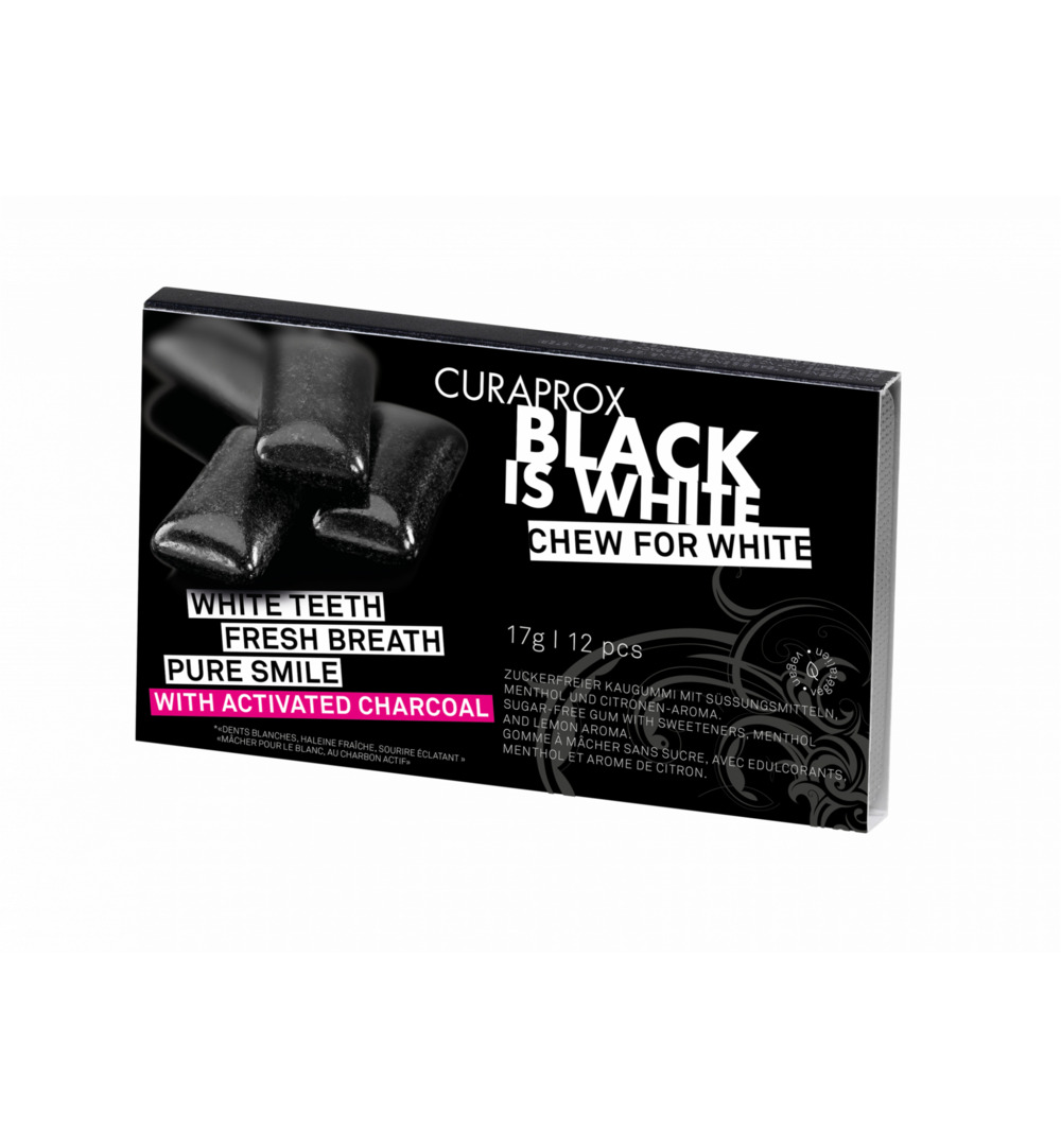 Curaprox Black is white kauwgom (12 stuks)