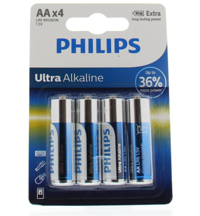 Philips Ultra alkaline AA LR6 (4 stuks)