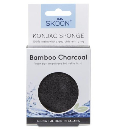 Skoon Konjac Spons Bamboo Charcoal Bio (1 stuk)