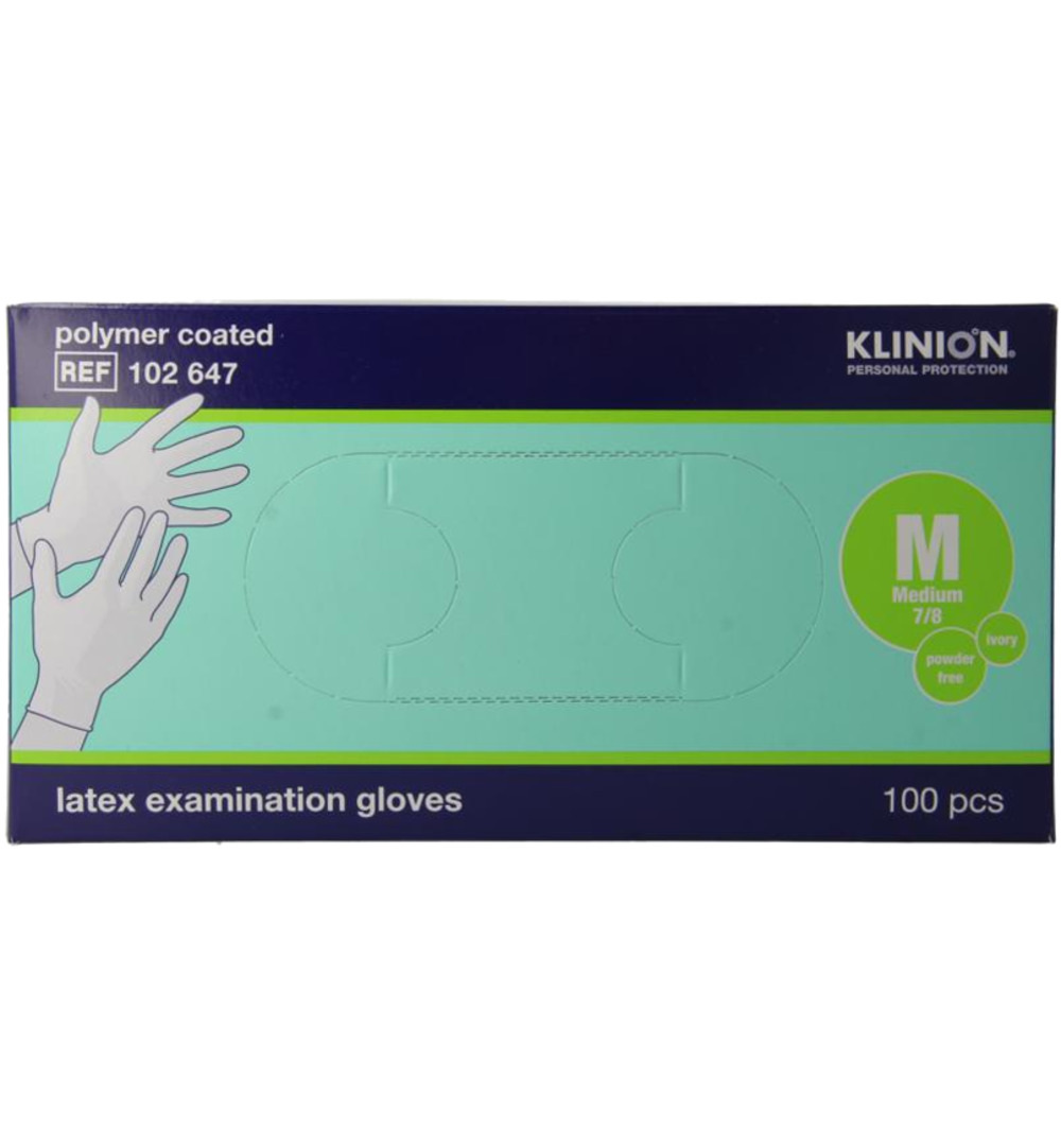 Klinion Onderzoekshandschoen prot latex maat M poedervrij (100 stuks)