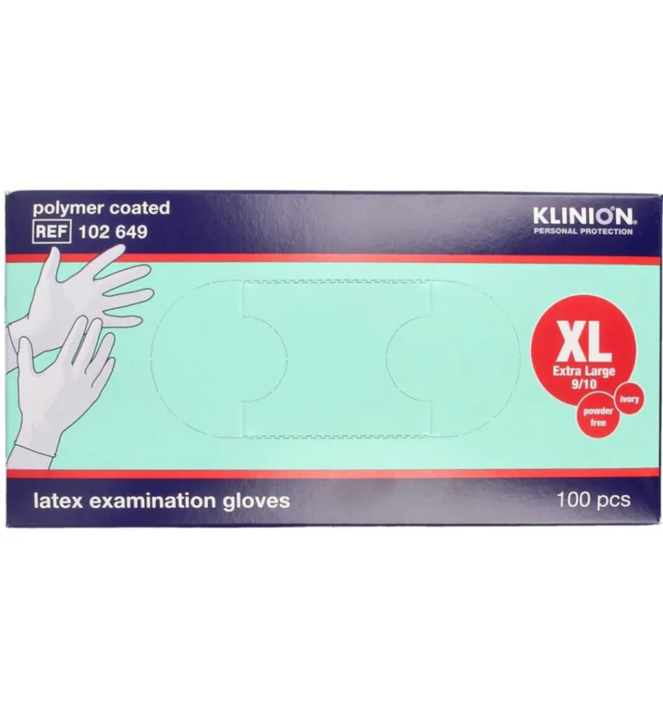 Klinion Onderzoekshandschoen prot latex maat XL poedervrij (100 stuks)