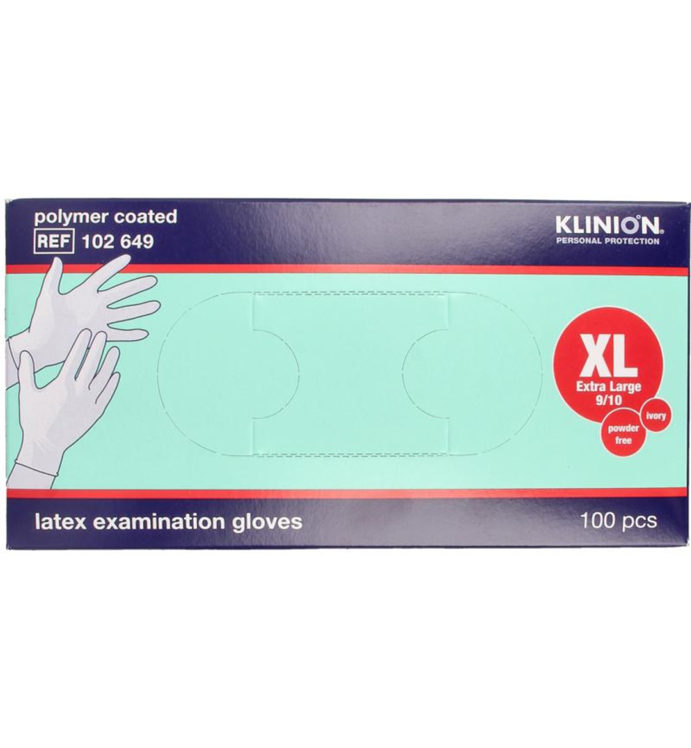 Klinion Onderzoekshandschoen prot latex maat XL poedervrij (100 stuks)