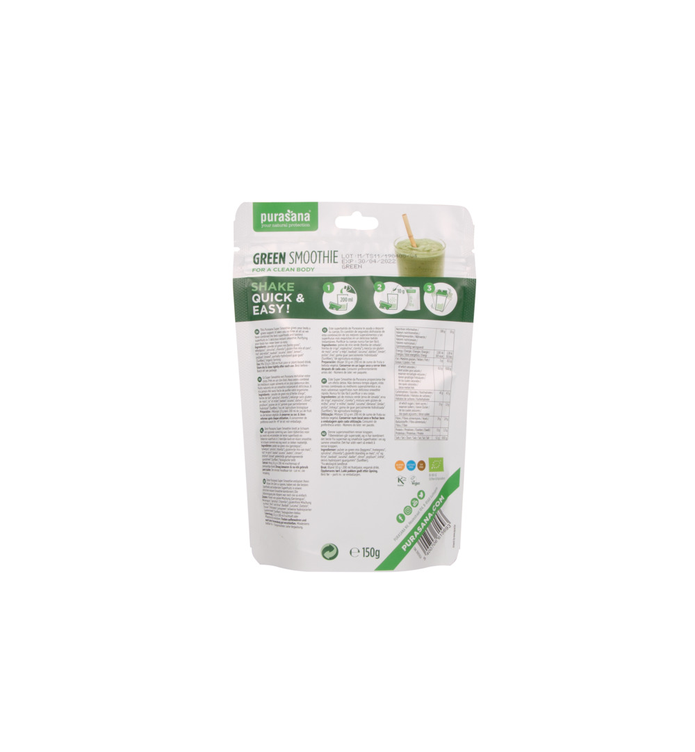 Purasanagreen Smoothie Shake Vegan Bio (150 gr)
