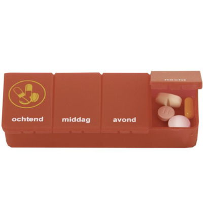 Able 2 Pillendoos 1 dag 4 vaks rood NL (1 stuk)