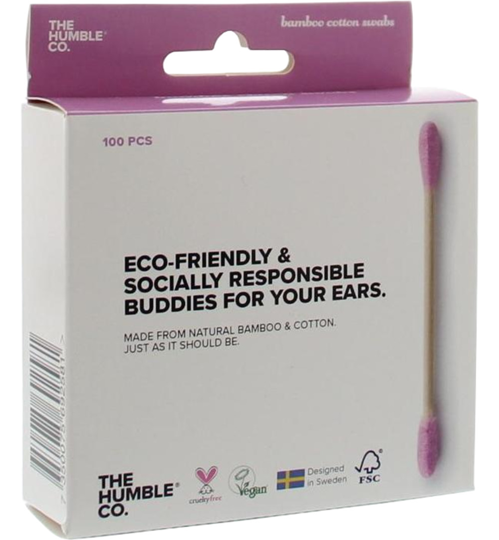 The Humble Co. Wattenstaafjes Bamboe Paars (100 stuks)