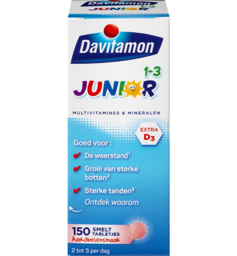 Davitamon Junior 1+ smelttablet (150 tabletten)