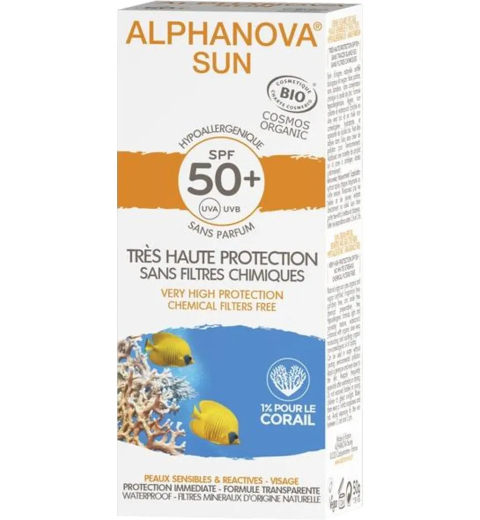 Alphanova Sun Sun creme SPF50 bij zonne allergie en waterproof (50 gr)