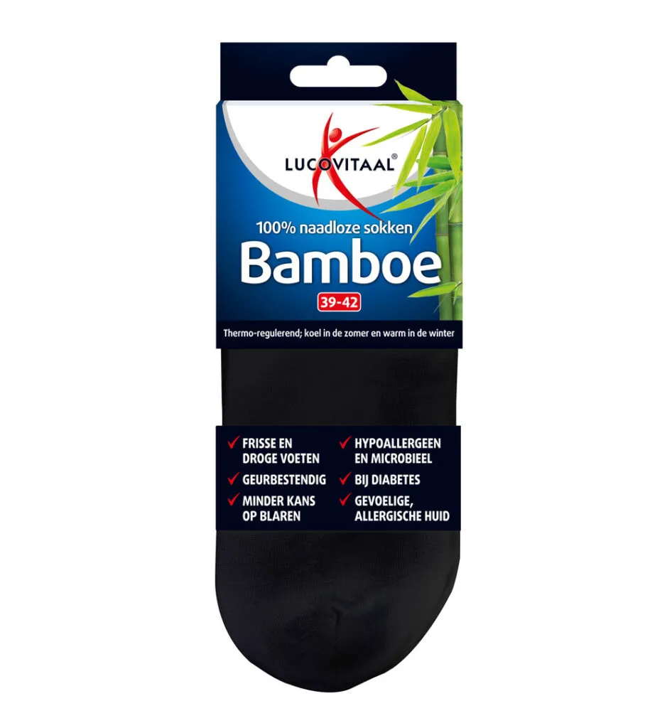 Lucovitaal Bamboe Enkelsokken Zwart 39-42 (1 paar)