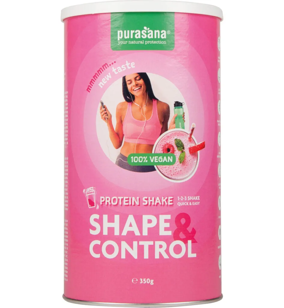 Purasana Shape & Control proteine shake Aardbei-Framboos (350 gr)