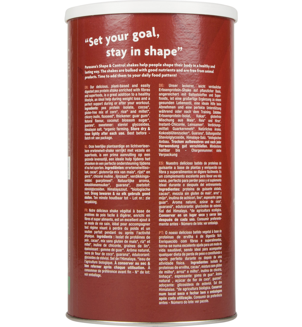 Purasana Shape & Control Proteine Shake Chocolate Vegan (350 gr)