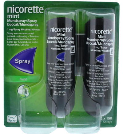 Nicorette Mondspray mint 1mg duo verpakking (1 set)