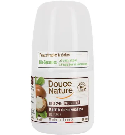 Douce Nature Deodorant roll on met karite sheabutter 24h bio (50 ml)