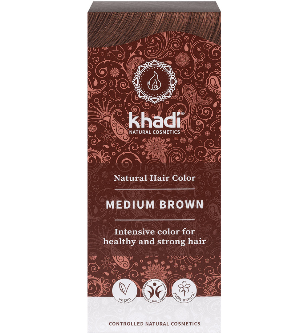 Khadi Haarkleur medium brown (100 gr)