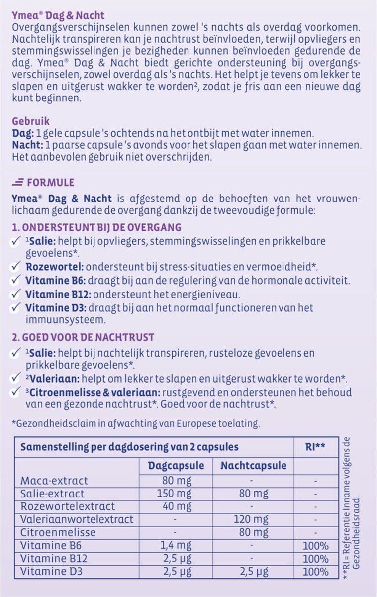 Ymea Overgang Dag & Nacht (64 capsules)