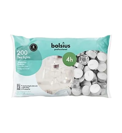 Bolsius Theelicht 16/38 Wit (200 stuks)