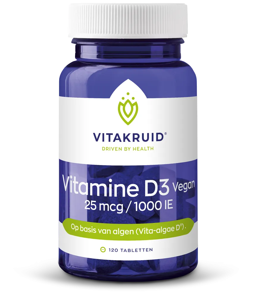 Vitakruid Vitamine D3 Vegan 25 Mcg / 1000 Ie (120 tabletten)