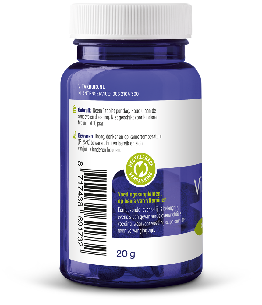 Vitakruid Vitamine D3 Vegan 25 Mcg / 1000 Ie (120 tabletten)