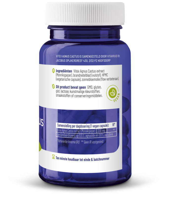 Vitakruid Vitex Agnus Castus 200 Mg Monnikspeper (60 vega capsules) - image 2