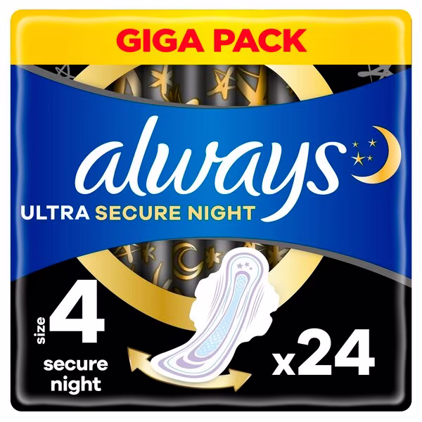 Always Maandverband ultra secure nigh t (24 stuks)