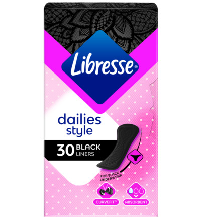 Libresse Inlegkruisjes normaal black (30 stuks)
