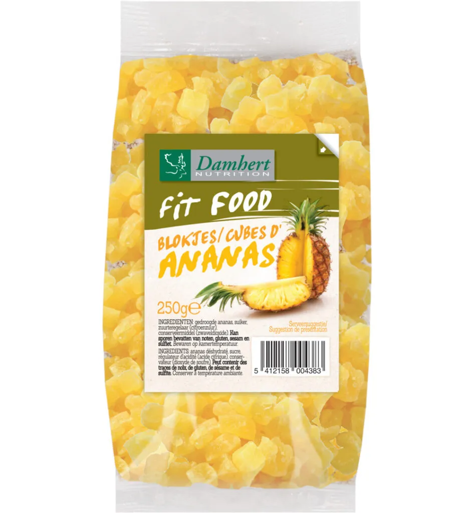 Damhert Fit Food Ananasblokjes (250 gr)