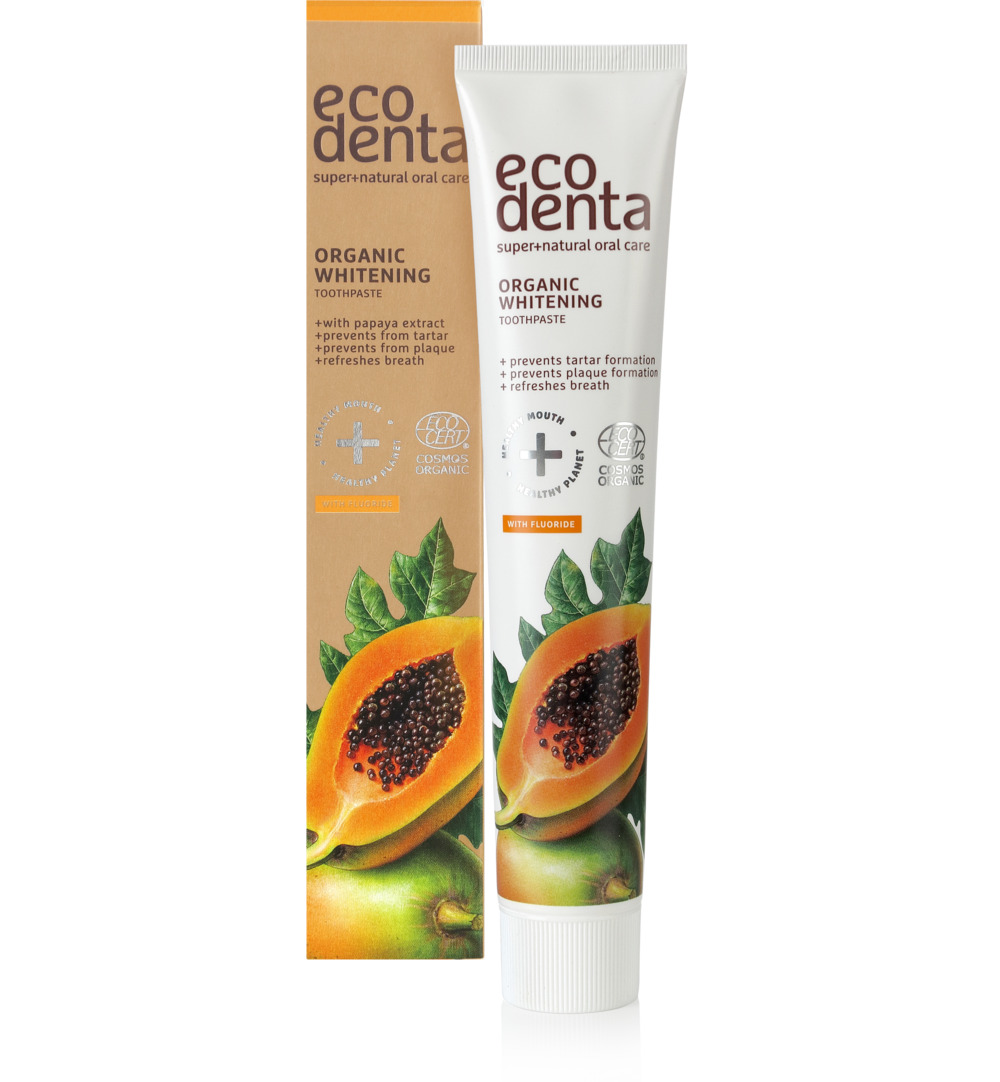 Ecodenta Tandpasta organic whitening papaja (75 ml)
