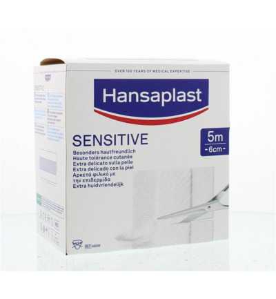Hansaplast Sensitive 5m x 6 cm (1 stuk)
