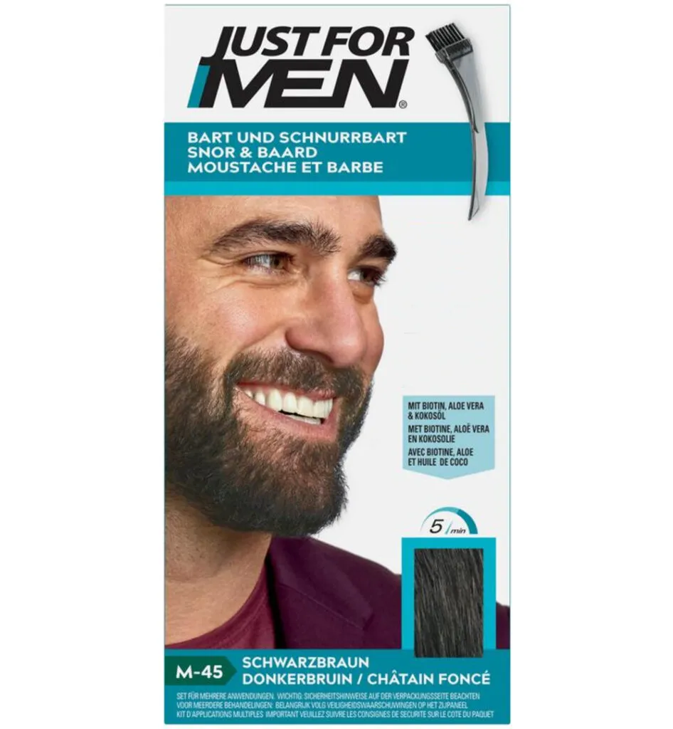 Just For Men Snor & baard donkerbruin M45 (2 x 14 gr)