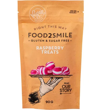 Food2Smile Raspberry treats suikervrij glutenvrij lactosevrij (90 gr)