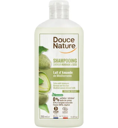 Douce Nature Shampoo normaal/droog haar amandelmelk bio (250 ml)