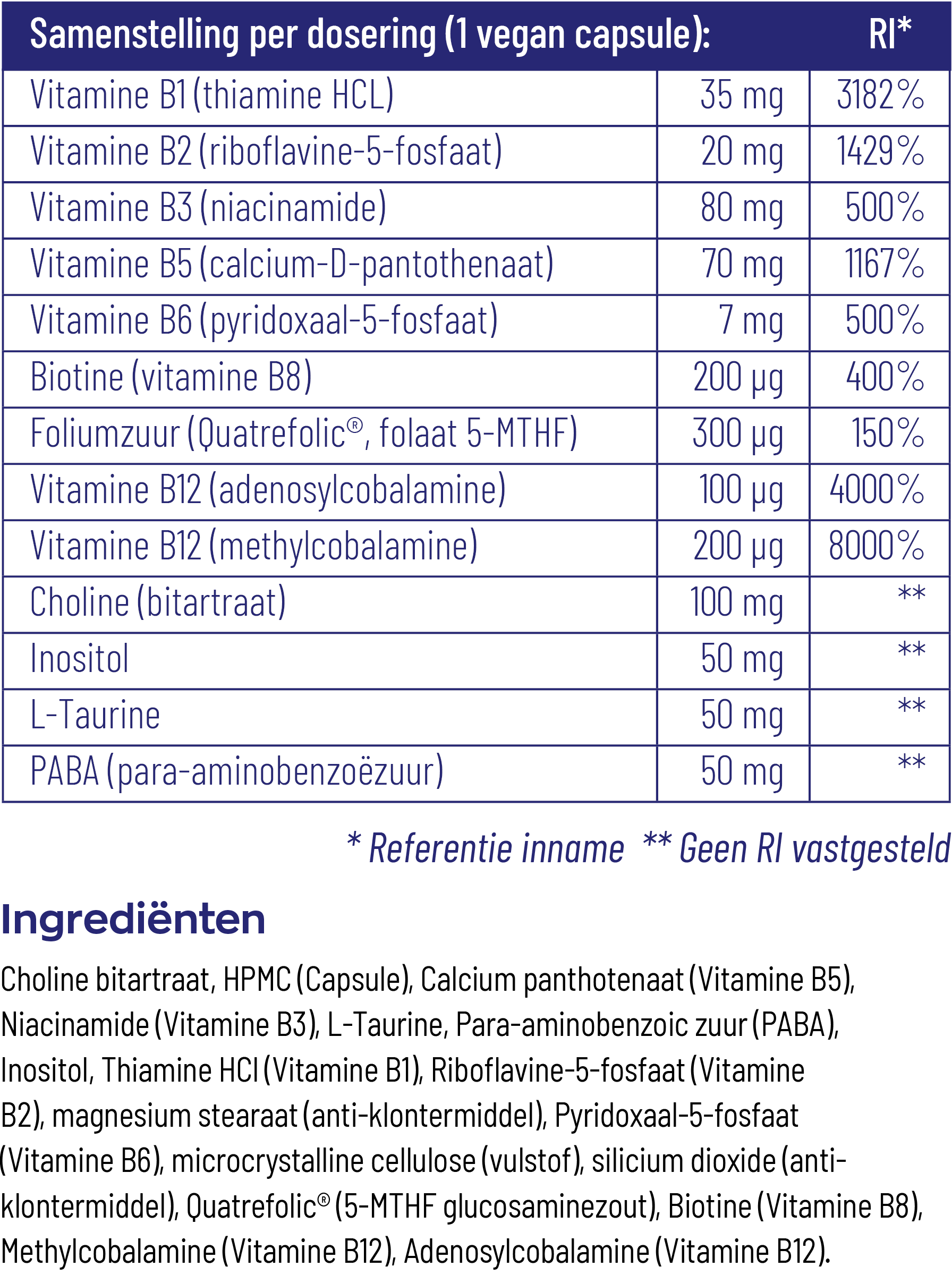 Vitakruid B-Complex Actief Met L-Taurine (90 vega capsules) - image 4