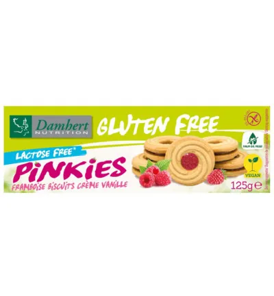 Damhert Pinkies biscuits framboos (125 gr)